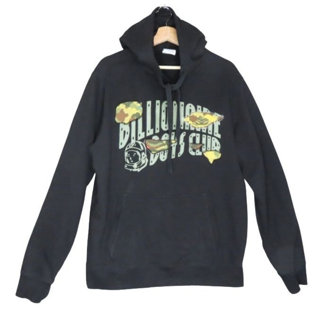 Billionaire Boys Club Mens Black Camo Logo Graphic Hoodie Sweatshirt Large